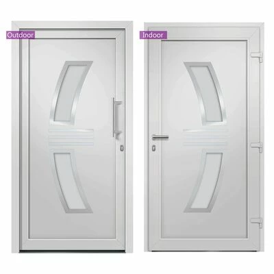 3057567 vidaXL Front Door White 98x208 cm (147144+203899) 5 3057567 vidaXL Front Door White 98x208 cm (147144+203899) – Image 3