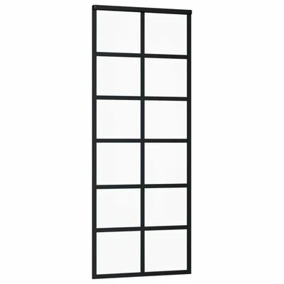 VidaXL Porte coulissante et quincaillerie Verre ESG/Aluminium 76x205cm 5 VidaXL Porte coulissante et quincaillerie Verre ESG/Aluminium 76x205cm – Image 3