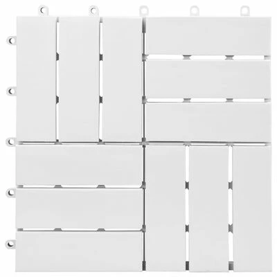 VidaXL Carreaux de terrasse 10 pcs Blanc 30x30 cm Bois d'acacia solide 5 VidaXL Carreaux de terrasse 10 pcs Blanc 30x30 cm Bois d'acacia solide – Image 3