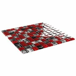 VidaXL Carreaux mosaïque 11 pcs Noir et rouge 30x30 cm Verre -Matériaux de construction Soldes image 3 327303