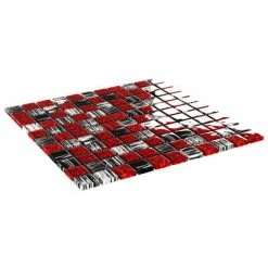 VidaXL Carreaux mosaïque 22 pcs Noir et rouge 30x30 cm Verre -Matériaux de construction Soldes image 3 327304