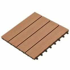 VidaXL Carreaux de terrasse WPC 30x30 cm 11 pcs 1 m2 Marron -Matériaux de construction Soldes image 3 40825