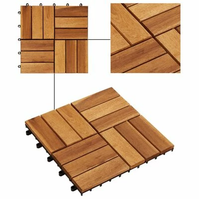 VidaXL Carreaux de terrasse 30x30 cm 10 pcs Acacia 5 VidaXL Carreaux de terrasse 30x30 cm 10 pcs Acacia – Image 3