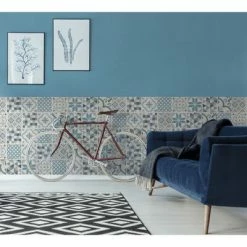 Grosfillex Carreau de revêtement mural 9 pcs 15,4x120 cm Bleu Andalou -Matériaux de construction Soldes image 3 441995