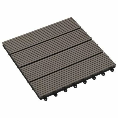 VidaXL Carreau de terrasse 11 pcs WPC 30 x 30 cm 1 m² Marron foncé 5 VidaXL Carreau de terrasse 11 pcs WPC 30 x 30 cm 1 m² Marron foncé – Image 3