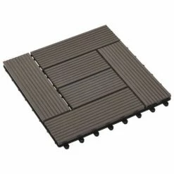 VidaXL Carreau de terrasse 11 pcs WPC 30 x 30 cm 1 m² Marron foncé 10 VidaXL Carreau de terrasse 11 pcs WPC 30 x 30 cm 1 m² Marron foncé -Matériaux de construction Soldes image 3 45028