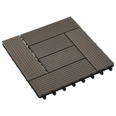 VidaXL Carreau de terrasse 11 pcs WPC 30 x 30 cm 1 m² Marron foncé 5 VidaXL Carreau de terrasse 11 pcs WPC 30 x 30 cm 1 m² Marron foncé – Image 3
