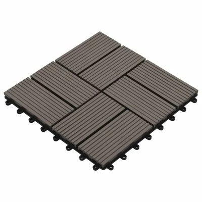 VidaXL Carreau de terrasse 11 pcs WPC 30 x 30 cm 1 m² Marron foncé 5 VidaXL Carreau de terrasse 11 pcs WPC 30 x 30 cm 1 m² Marron foncé – Image 3