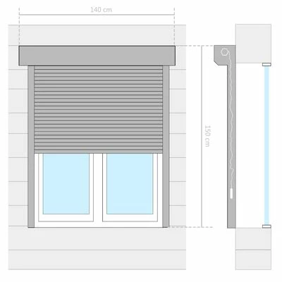 VidaXL Volet roulant Aluminium 140 x 150 cm Anthracite 6 VidaXL Volet roulant Aluminium 140 x 150 cm Anthracite – Image 4