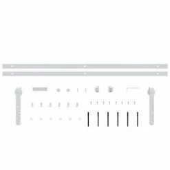 VidaXL Mini kit porte coulissante grange Acier au carbone Blanc 200 cm 11 VidaXL Mini kit porte coulissante grange Acier au carbone Blanc 200 cm -Matériaux de construction Soldes image 4 151691