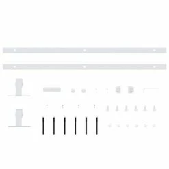 VidaXL Mini kit porte coulissante grange Acier au carbone Blanc 122 cm 11 VidaXL Mini kit porte coulissante grange Acier au carbone Blanc 122 cm -Matériaux de construction Soldes image 4 151697