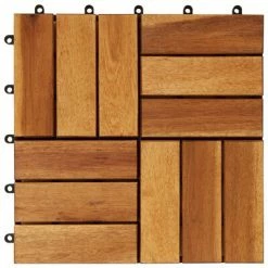 Kit tuiles de plancher en acacia 30 x 30 cm 20 pcs -Matériaux de construction Soldes image 4 271792