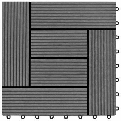 VidaXL Carreaux de terrasse 22 pcs 30 x 30 cm 2 m² WPC Gris 6 VidaXL Carreaux de terrasse 22 pcs 30 x 30 cm 2 m² WPC Gris – Image 4