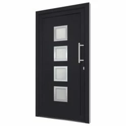 VidaXL Porte d'entrée Anthracite 88x200 cm -Matériaux de construction Soldes image 4 279193