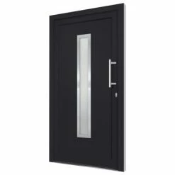 VidaXL Porte d'entrée Anthracite 88x200 cm -Matériaux de construction Soldes image 4 279241