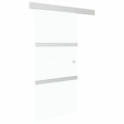 VidaXL Porte coulissante à butées Verre ESG et aluminium 90x205 cm -Matériaux de construction Soldes image 4 288056