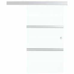 VidaXL Porte coulissante à butées Verre ESG 102,5x205 cm Argenté -Matériaux de construction Soldes image 4 288063