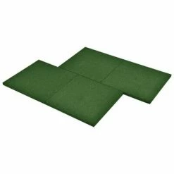 VidaXL Carreaux de protection antichoc 24pcs Caoutchouc 50x50x3cm Vert -Matériaux de construction Soldes image 4 3053182