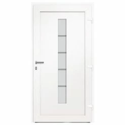 VidaXL Porte d'entrée Aluminium et PVC Blanc 100x200 cm -Matériaux de construction Soldes image 4 3056806