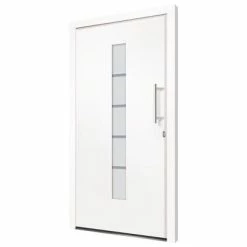 VidaXL Porte d'entrée Aluminium et PVC Blanc 100x210 cm -Matériaux de construction Soldes image 4 3056807