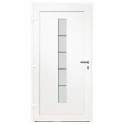 VidaXL Porte d'entrée Aluminium et PVC Blanc 110x210 cm -Matériaux de construction Soldes image 4 3056811