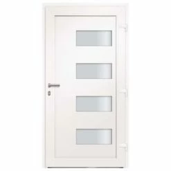 VidaXL Porte d'entrée Aluminium et PVC Blanc 100x210 cm -Matériaux de construction Soldes image 4 3056819