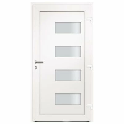 VidaXL Porte d'entrée Aluminium et PVC Blanc 110x210 cm 6 VidaXL Porte d'entrée Aluminium et PVC Blanc 110x210 cm – Image 4