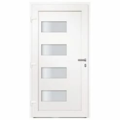 VidaXL Porte d'entrée Aluminium et PVC Blanc 100x210 cm -Matériaux de construction Soldes image 4 3056822