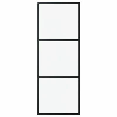 VidaXL Porte coulissante et quincaillerie ESG Verre/Aluminium 76x205cm 6 VidaXL Porte coulissante et quincaillerie ESG Verre/Aluminium 76x205cm – Image 4