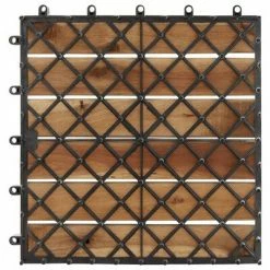 VidaXL Carreaux de terrasse 10 pcs Blanc 30x30 cm Bois d'acacia solide -Matériaux de construction Soldes image 4 310117