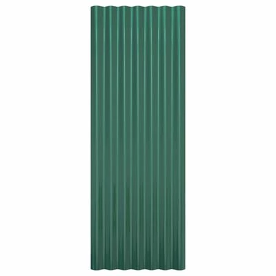 VidaXL Panneaux de toiture 12 pcs Acier enduit de poudre Vert 100x36cm 6 VidaXL Panneaux de toiture 12 pcs Acier enduit de poudre Vert 100x36cm – Image 4