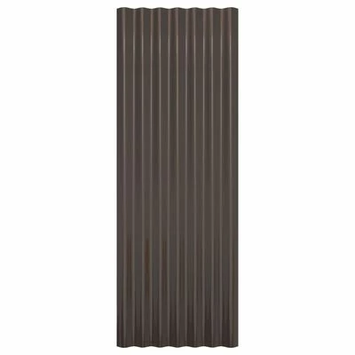 VidaXL Panneaux de toit 12 pcs Acier enduit de poudre Marron 100x36 cm 6 VidaXL Panneaux de toit 12 pcs Acier enduit de poudre Marron 100x36 cm – Image 4