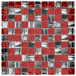 VidaXL Carreaux mosaïque 11 pcs Noir et rouge 30x30 cm Verre -Matériaux de construction Soldes image 4 327303