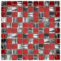VidaXL Carreaux mosaïque 22 pcs Noir et rouge 30x30 cm Verre -Matériaux de construction Soldes image 4 327304