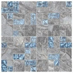 VidaXL Carreaux mosaïque 22 pcs Gris et bleu 30x30 cm Verre -Matériaux de construction Soldes image 4 327310