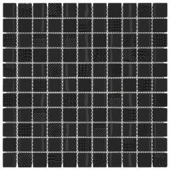 VidaXL Carreaux mosaïque 22 pcs Noir brillant 30x30 cm Verre -Matériaux de construction Soldes image 4 327316