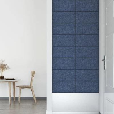 VidaXL Panneaux muraux 12 pcs Bleu 60x30 cm Tissu 2,16 m² 6 VidaXL Panneaux muraux 12 pcs Bleu 60x30 cm Tissu 2,16 m² – Image 4