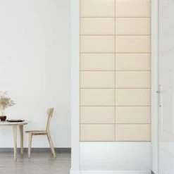 VidaXL Panneaux muraux 12 pcs Crème 60x30 cm Velours 2,16 m² -Matériaux de construction Soldes image 4 343871