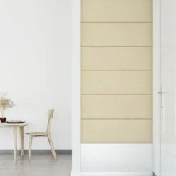 VidaXL Panneaux muraux 12 pcs Crème 90x30 cm Similicuir 3,24 m² -Matériaux de construction Soldes image 4 343912