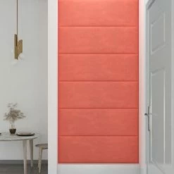 VidaXL Panneaux muraux 12 pcs Rose 90x30 cm Velours 3,24 m² -Matériaux de construction Soldes image 4 343922