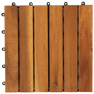 VidaXL Carreaux de terrasse 30x30 cm 10 pcs Acacia Motif vertical 5 VidaXL Carreaux de terrasse 30x30 cm 10 pcs Acacia Motif vertical – Image 4
