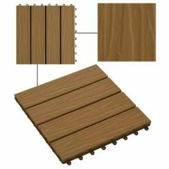 VidaXL Carreau de terrasse en relief 11 pcs WPC 30 x 30 cm 1 m² 11 VidaXL Carreau de terrasse en relief 11 pcs WPC 30 x 30 cm 1 m² -Matériaux de construction Soldes image 4 45037