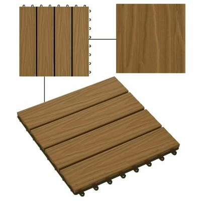 VidaXL Carreau de terrasse en relief 11 pcs WPC 30 x 30 cm 1 m² 6 VidaXL Carreau de terrasse en relief 11 pcs WPC 30 x 30 cm 1 m² – Image 4