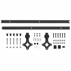 VidaXL Kit de fixation pour porte coulissante 183 cm Acier Noir -Matériaux de construction Soldes image 5 145260