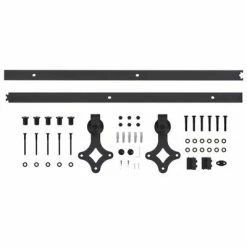 VidaXL Kit de fixation pour porte coulissante 200 cm Acier Noir -Matériaux de construction Soldes image 5 145261
