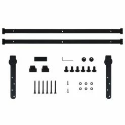 VidaXL Kit mini de porte coulissante de grange Acier au carbone 183 cm -Matériaux de construction Soldes image 5 148013