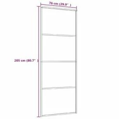 VidaXL Porte coulissante Aluminium et verre ESG 76x205 cm Noir -Matériaux de construction Soldes image 5 149479