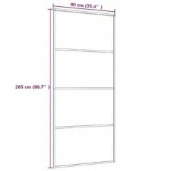 VidaXL Porte coulissante Aluminium et verre ESG 90x205 cm Noir -Matériaux de construction Soldes image 5 149480