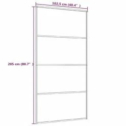 VidaXL Porte coulissante Aluminium et verre ESG 102,5x205 cm Noir 12 VidaXL Porte coulissante Aluminium et verre ESG 102,5x205 cm Noir -Matériaux de construction Soldes image 5 149481