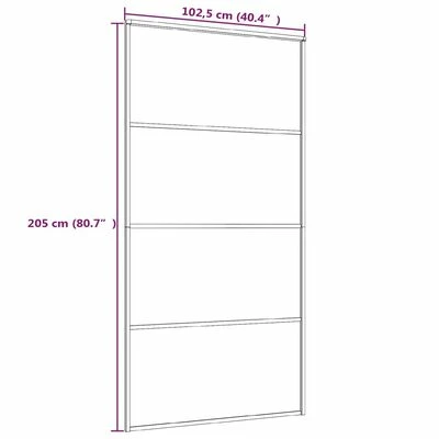 VidaXL Porte coulissante Aluminium et verre ESG 102,5x205 cm Noir 7 VidaXL Porte coulissante Aluminium et verre ESG 102,5x205 cm Noir – Image 5